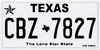 TX license plate CBZ7827