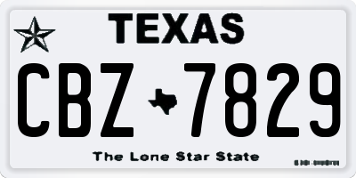 TX license plate CBZ7829