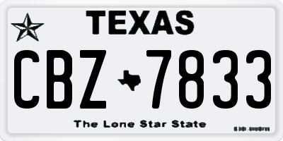 TX license plate CBZ7833