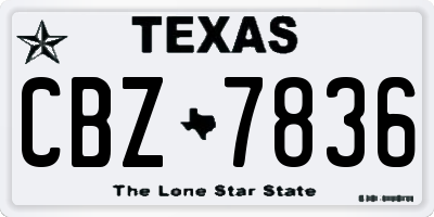 TX license plate CBZ7836