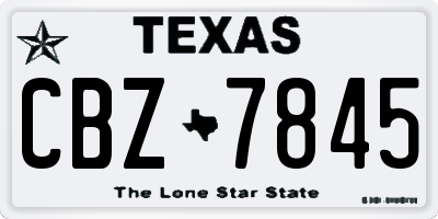 TX license plate CBZ7845