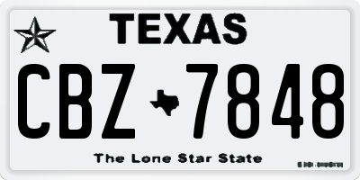 TX license plate CBZ7848