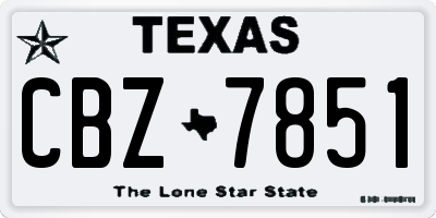 TX license plate CBZ7851