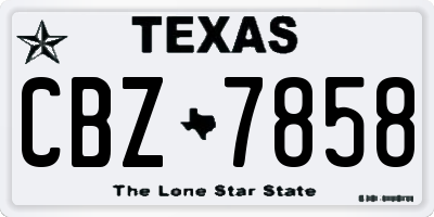 TX license plate CBZ7858