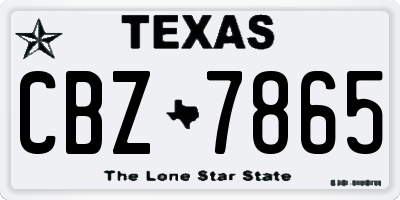 TX license plate CBZ7865