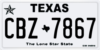 TX license plate CBZ7867