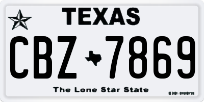 TX license plate CBZ7869