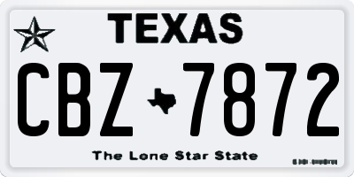 TX license plate CBZ7872
