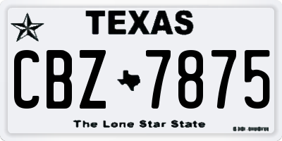 TX license plate CBZ7875