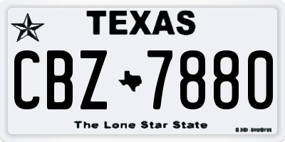 TX license plate CBZ7880