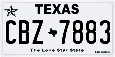 TX license plate CBZ7883