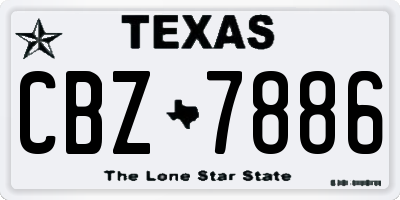 TX license plate CBZ7886