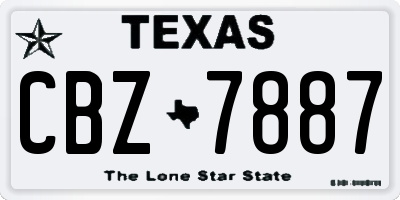 TX license plate CBZ7887