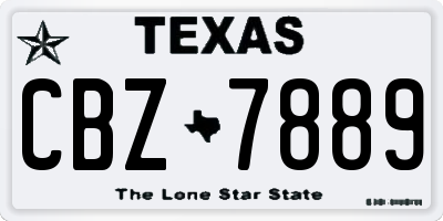 TX license plate CBZ7889