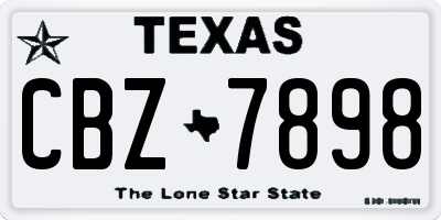 TX license plate CBZ7898