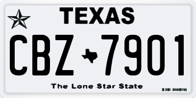 TX license plate CBZ7901