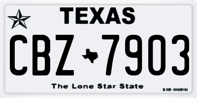 TX license plate CBZ7903