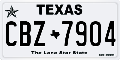 TX license plate CBZ7904