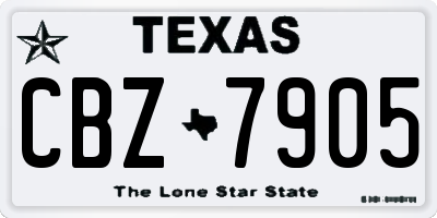 TX license plate CBZ7905
