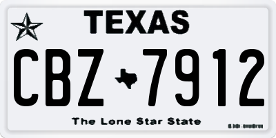 TX license plate CBZ7912