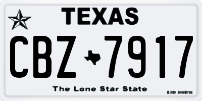 TX license plate CBZ7917