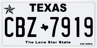 TX license plate CBZ7919