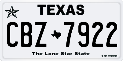 TX license plate CBZ7922