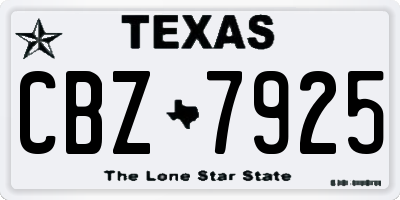 TX license plate CBZ7925