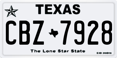 TX license plate CBZ7928