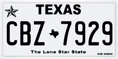 TX license plate CBZ7929