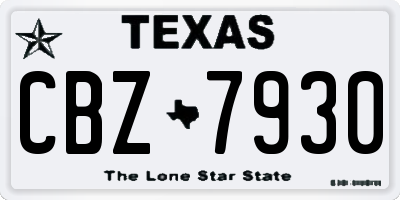 TX license plate CBZ7930