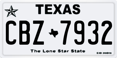 TX license plate CBZ7932
