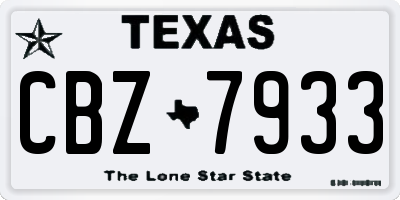 TX license plate CBZ7933