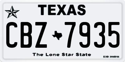 TX license plate CBZ7935