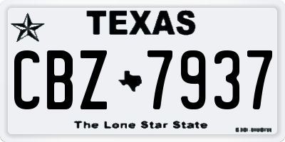 TX license plate CBZ7937