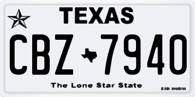 TX license plate CBZ7940