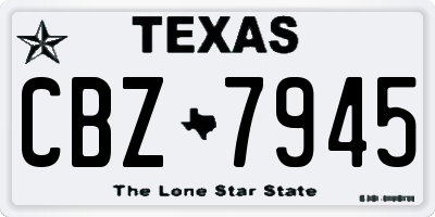 TX license plate CBZ7945