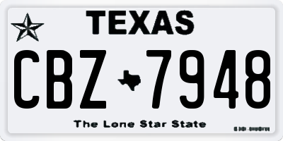 TX license plate CBZ7948