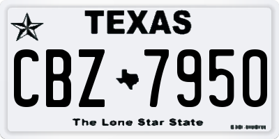 TX license plate CBZ7950