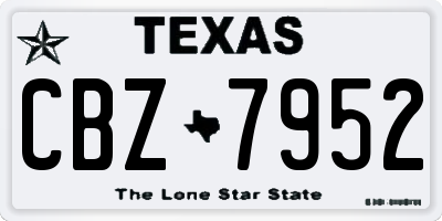 TX license plate CBZ7952
