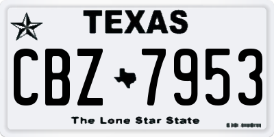 TX license plate CBZ7953