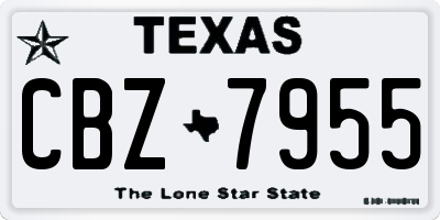 TX license plate CBZ7955