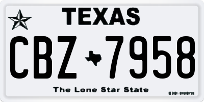 TX license plate CBZ7958