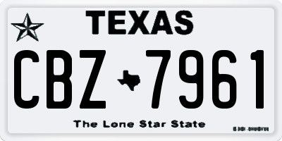 TX license plate CBZ7961