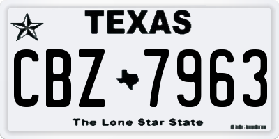 TX license plate CBZ7963