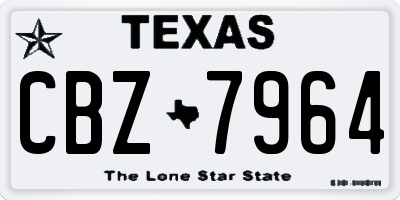 TX license plate CBZ7964