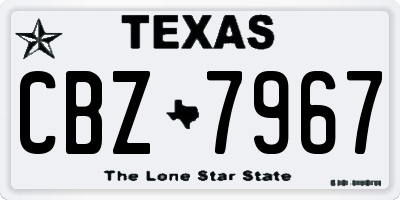 TX license plate CBZ7967