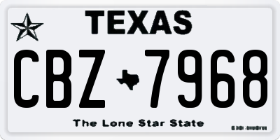 TX license plate CBZ7968