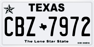 TX license plate CBZ7972