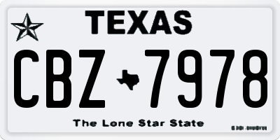 TX license plate CBZ7978